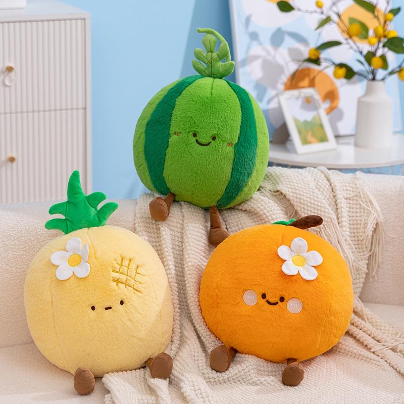 30cm Cartoon Fruit Pillow Watermelon Coconut Pineapple Watermelon Sofa Cushion Soft Nap Home Bedroom Chair Cushion Children Favors