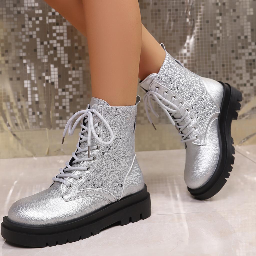 Mode 2025 Damen Plateau Stiefel Outdoor Plateau Leichtgewichtige Neue Stiefeletten Mode Herbst Neue Retro Schuhe Damen Zapatos De Mujer