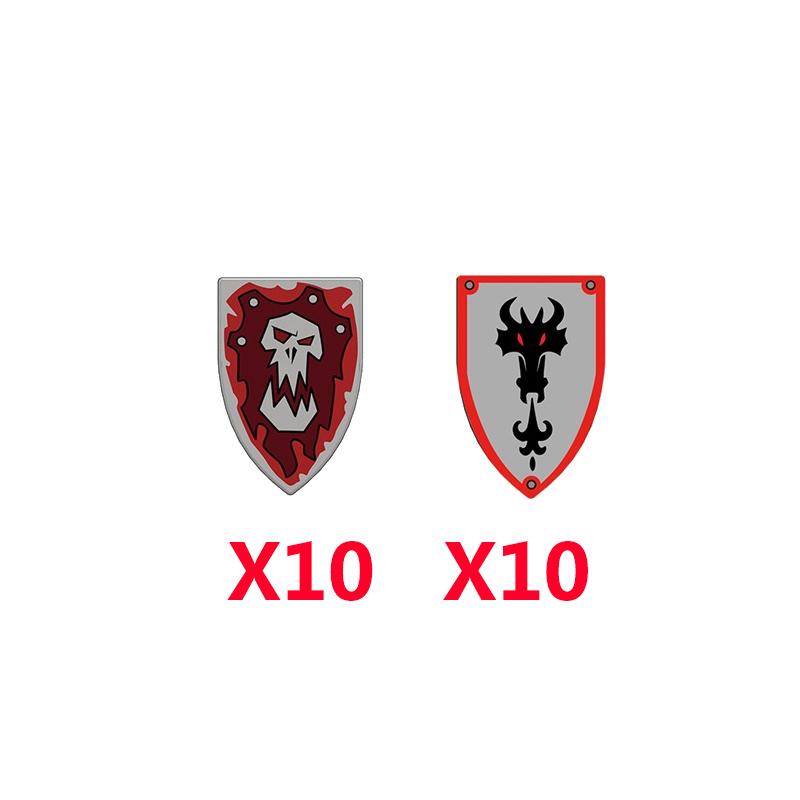 Medieval Military Castle Knight Soldier Shields Building Blocks Flags Movie Figures Accessories Mini Compatible Brick Toy Gifts
