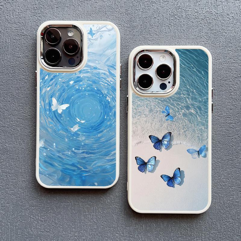 Modrý motýl Oceánské vlny Pouzdro na telefon Pro iPhone 14 13 12 11 Pro Max 16 15 Pro Max Plus 7 8 Plus SE 2020 XR XS X Silikonový kryt