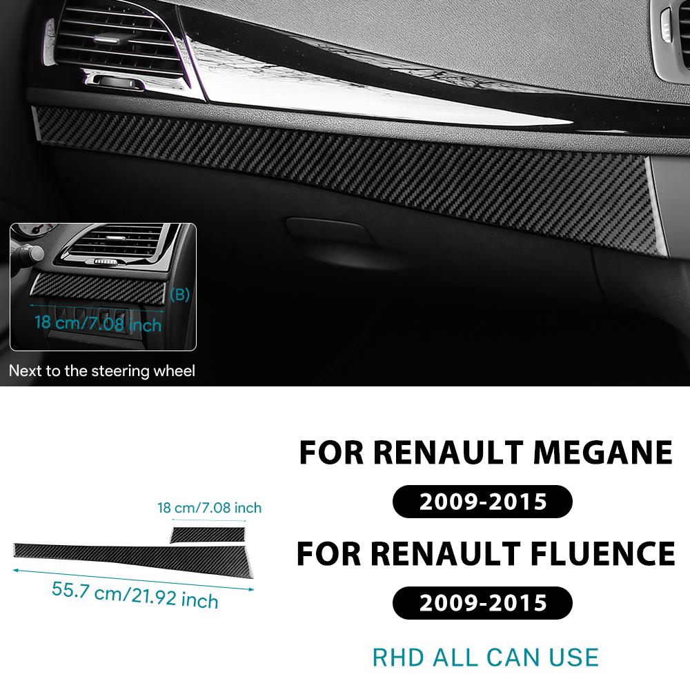Real Soft Carbon Fiber Sticker For Renault Fluence Megane RS 2009 2010 2011 2012 2013 2014 LHD RHD Instrument Panel Strip Trim