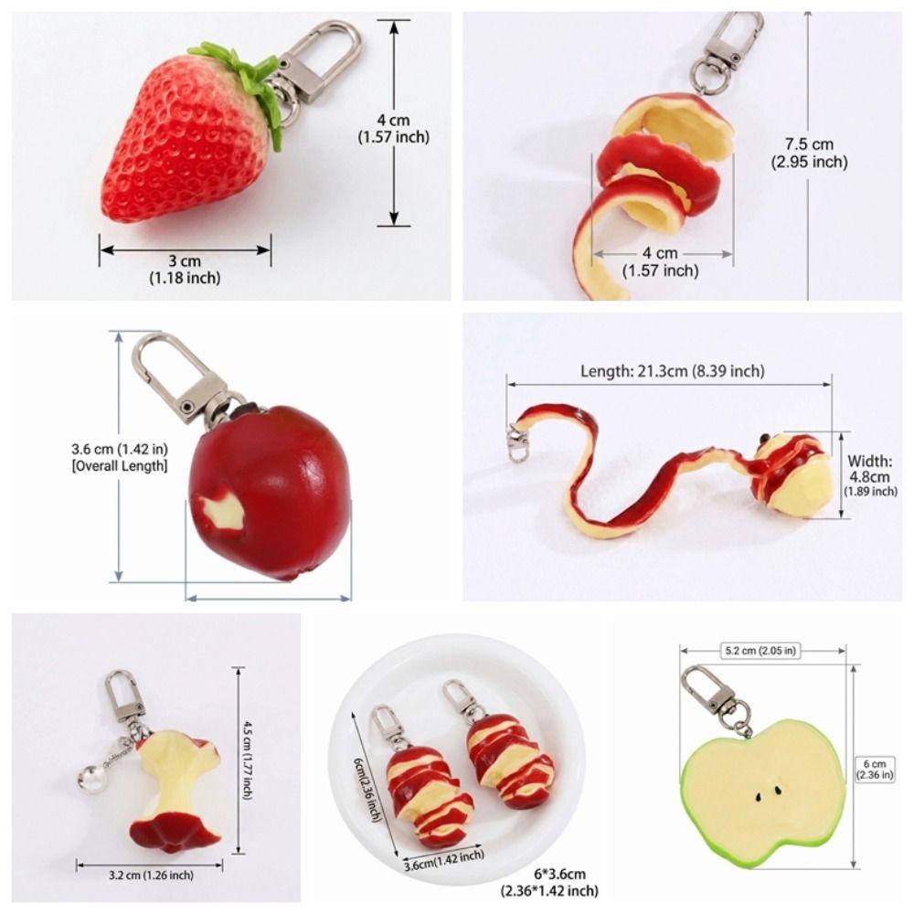Simulated Fruit Fruit Keychain Cute Cartoon Food Keychain Cartoon Fruit Pendant Car Key Accessory