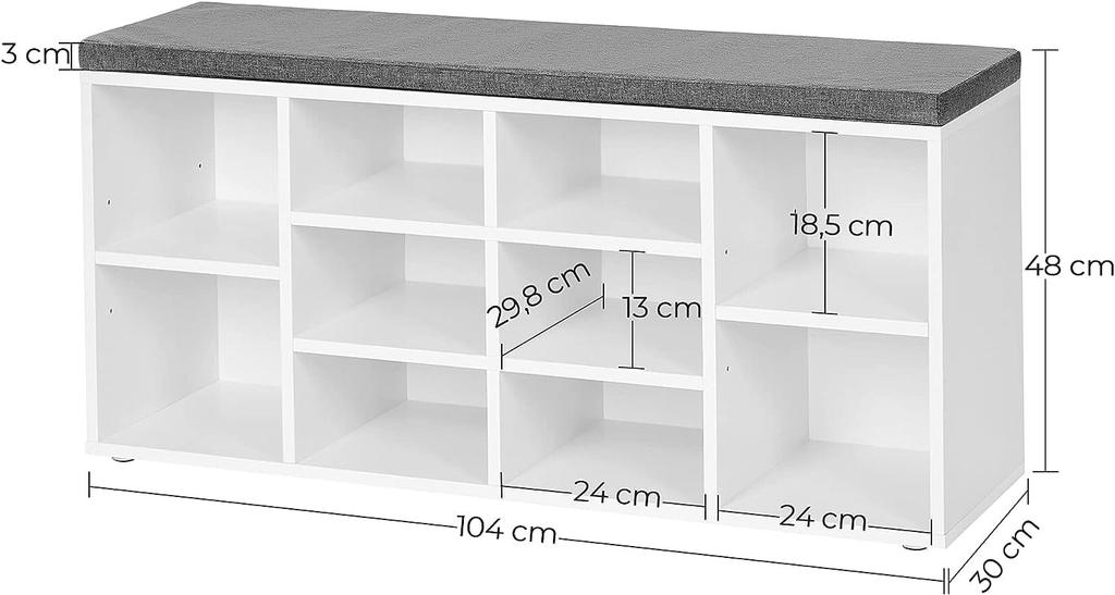 Shoe Cabinet with Seat - LHS010W01