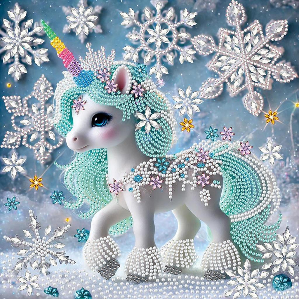 Cute Unicorn DIY Gem Art Diamond Painting Kits for Home Wall Decoration Special Shape Partial Drill Dimond Art Paintings 30x30cm