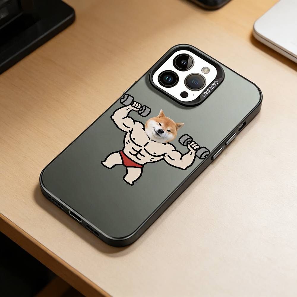 Cartoon Muscle Animals  Phone Case For iPhone 17,16,15,14,13,12,11 Plus,Pro Max,XS,Colorful Silver Phone Case Funda Cover