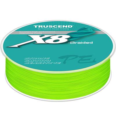 TRUSCEND X8 Braided Fishing Line, Upgraded Spin Braided Fishing Line, Smooth Ultra-Thin Braided Fishing Line, Super Strong and Abrasion Resistant, No