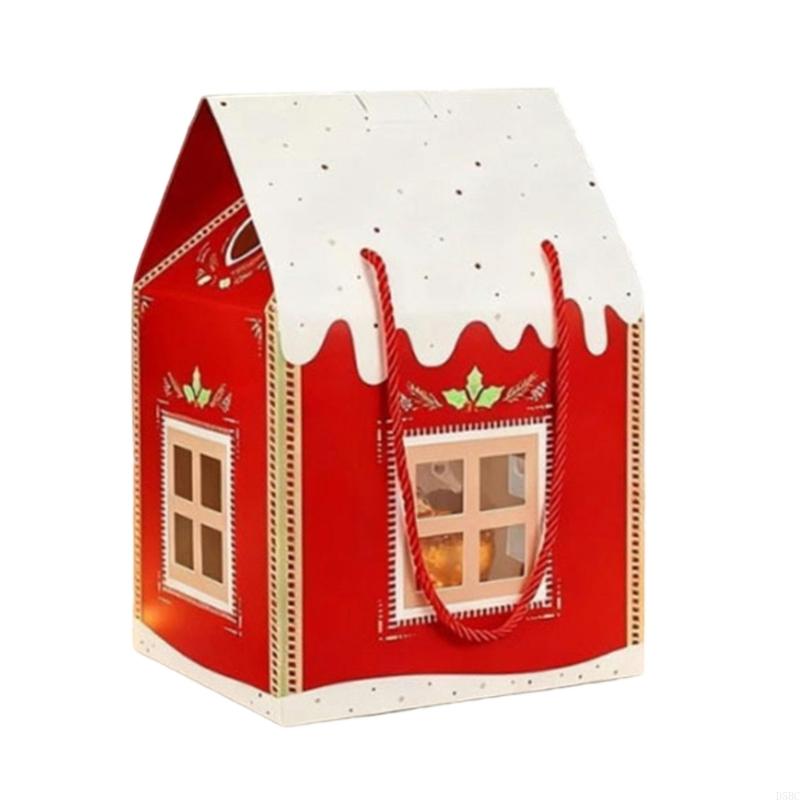 

Christmas Party Decoration Paper Cottage Ornament Quick Assembly Foldable Gift Wrapping Box Accessories красный