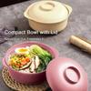 1L Capacity Plastic Rice Bowl with Lids Soup Bowls Durable Instant Noodle Bowls  Hot Rice