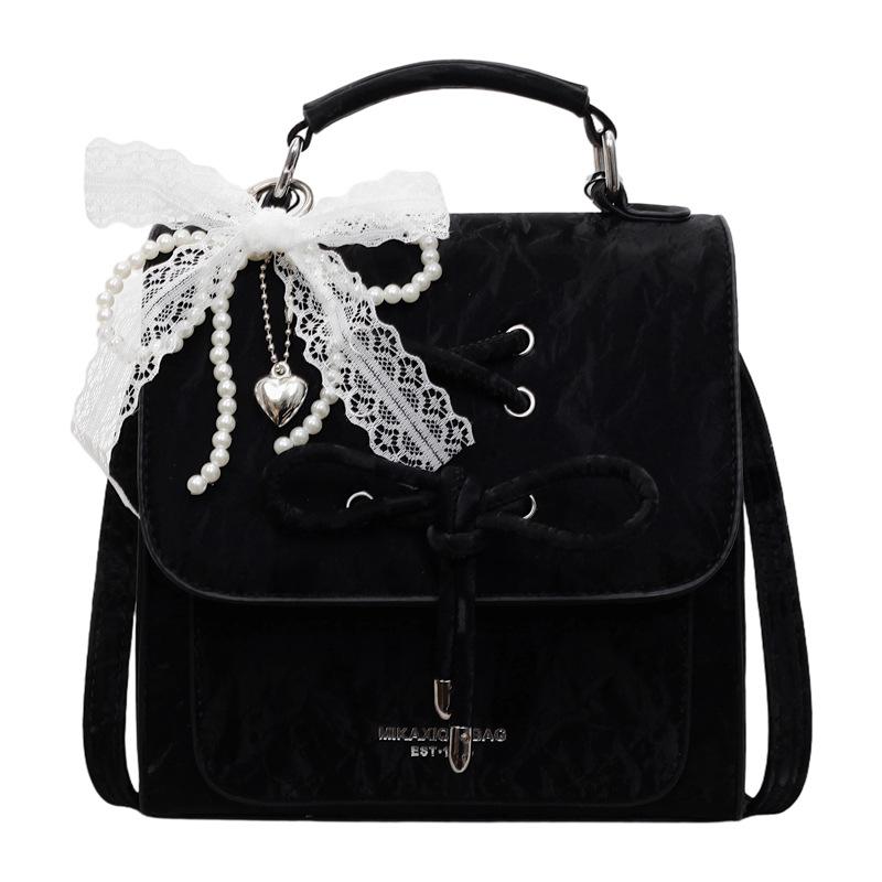 Schoolbag Handsome Mijia Korean Style Beautiful Bow Backpack Women's 1011 New Gentle Cute Crossbody Commuter Single Shoulder Bag