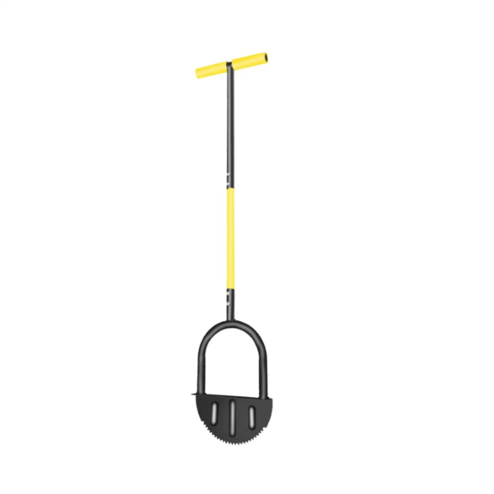 Grass Trimming Handheld Lawn Mower Manual Portable Trimming Shovel Half Moon Shape T-Grip Handle Garden Edger Household Use