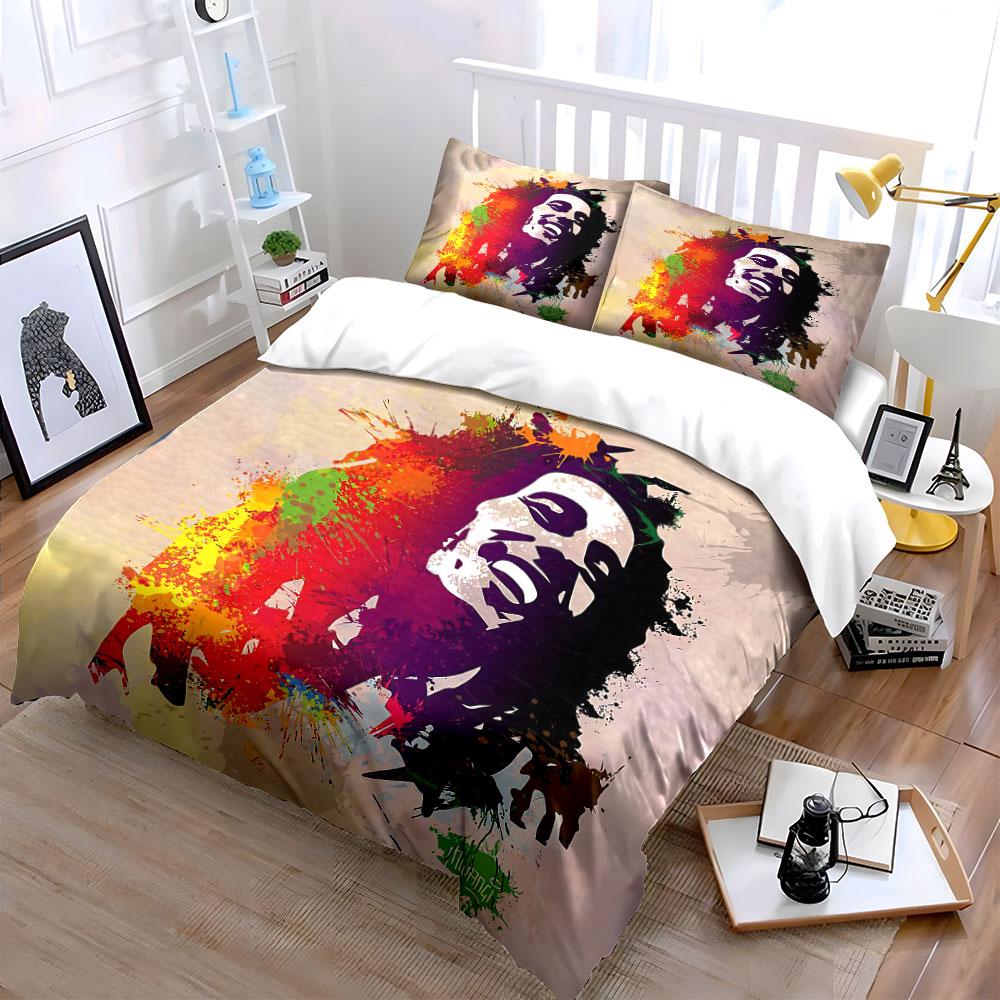 Buntes Abstraktes Porträt Kunst Bettwäsche Bettbezug Set Bettbezug Kissenbezüge (1*Bettbezug 2*Kissenbezüge, ohne Bettdecke)