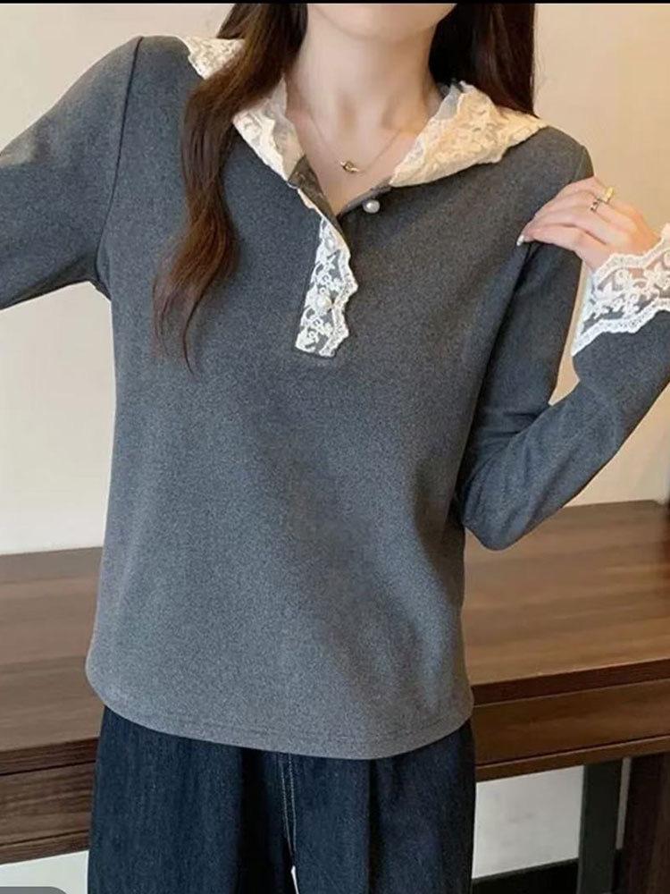 

Designer Hooded Lace Patchwork Sweatshirt, Early Spring 2025, Fleece Lined, Loose Fit, Long Sleeve Top Large сірий колір