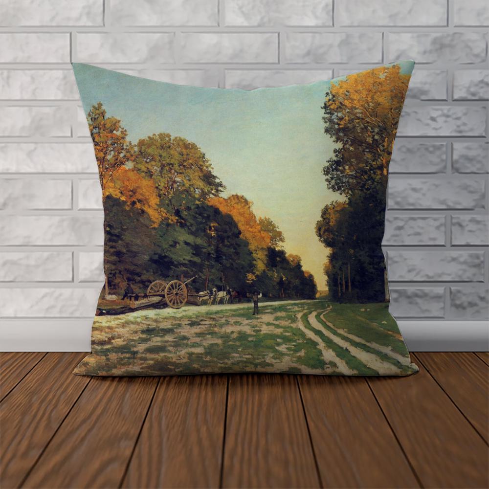 Claude Monet Art Pillow Case For Car Sofa Decorative Home Doublesided Print Plush Square Throw Pillow Cushion Cover