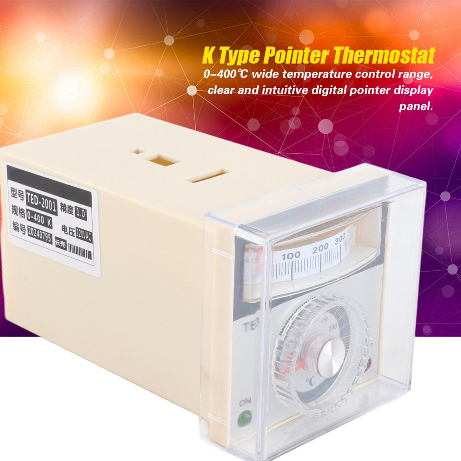 

TED2001 Стрелочный регулятор температуры Термостат типа K 0400 по Цельсию 220 В переменного тока