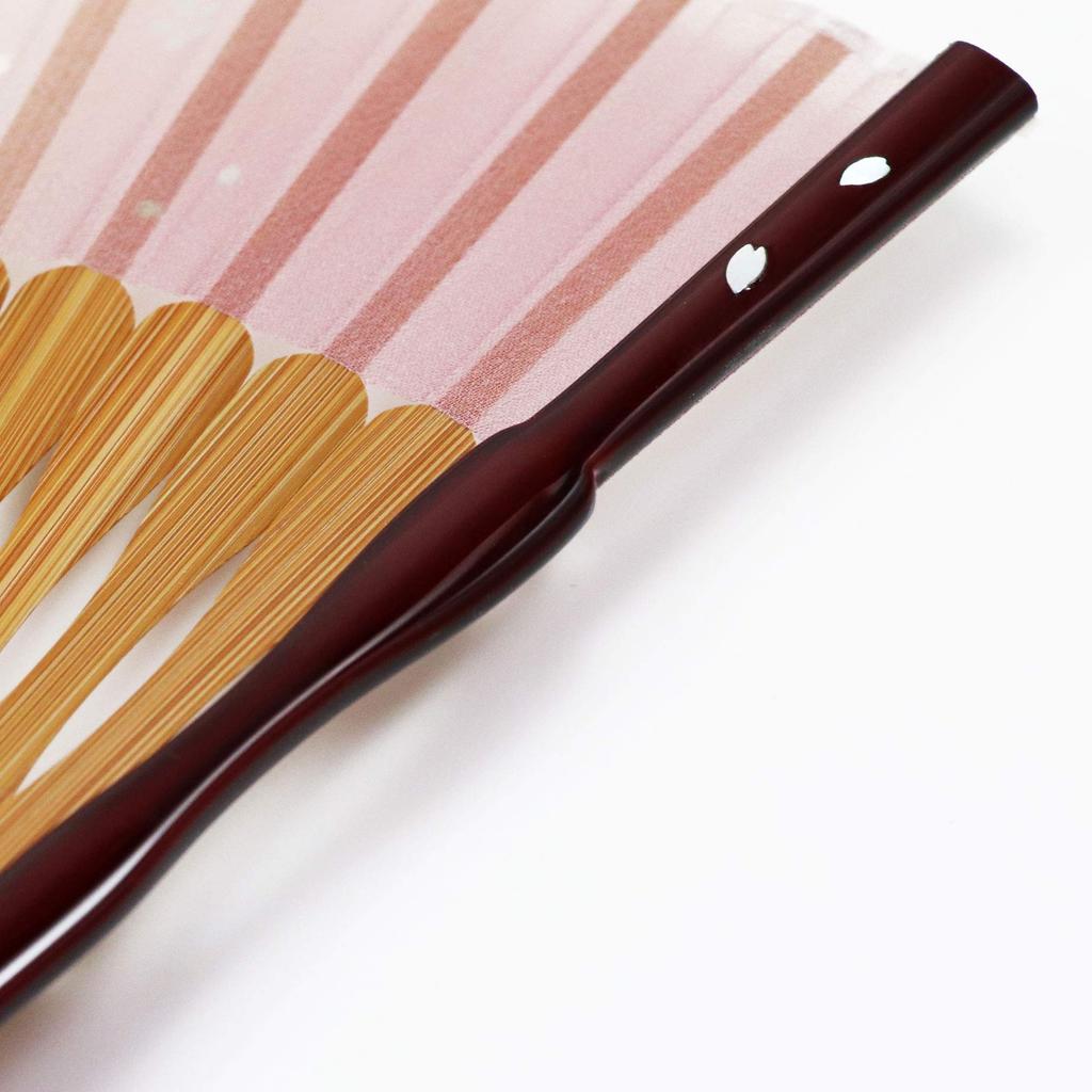 Stylish Business Fan Set with Fan Case and Handkerchief Maiou Pente [Osaka Choseido] Women's - (Pink)