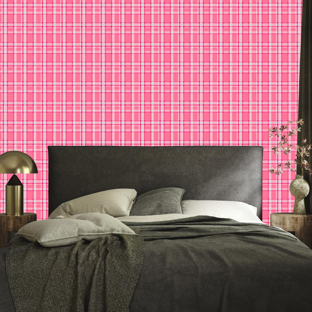 Candy Check Powder Pink Wallpaper for Living Room and Bedroom 50x1000