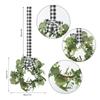 Wreath With Bow-Knot Christmas Decor Artificial Plant Fake Flower DIY Crafts Candle Rings Gift Box Window Wall Dining Table