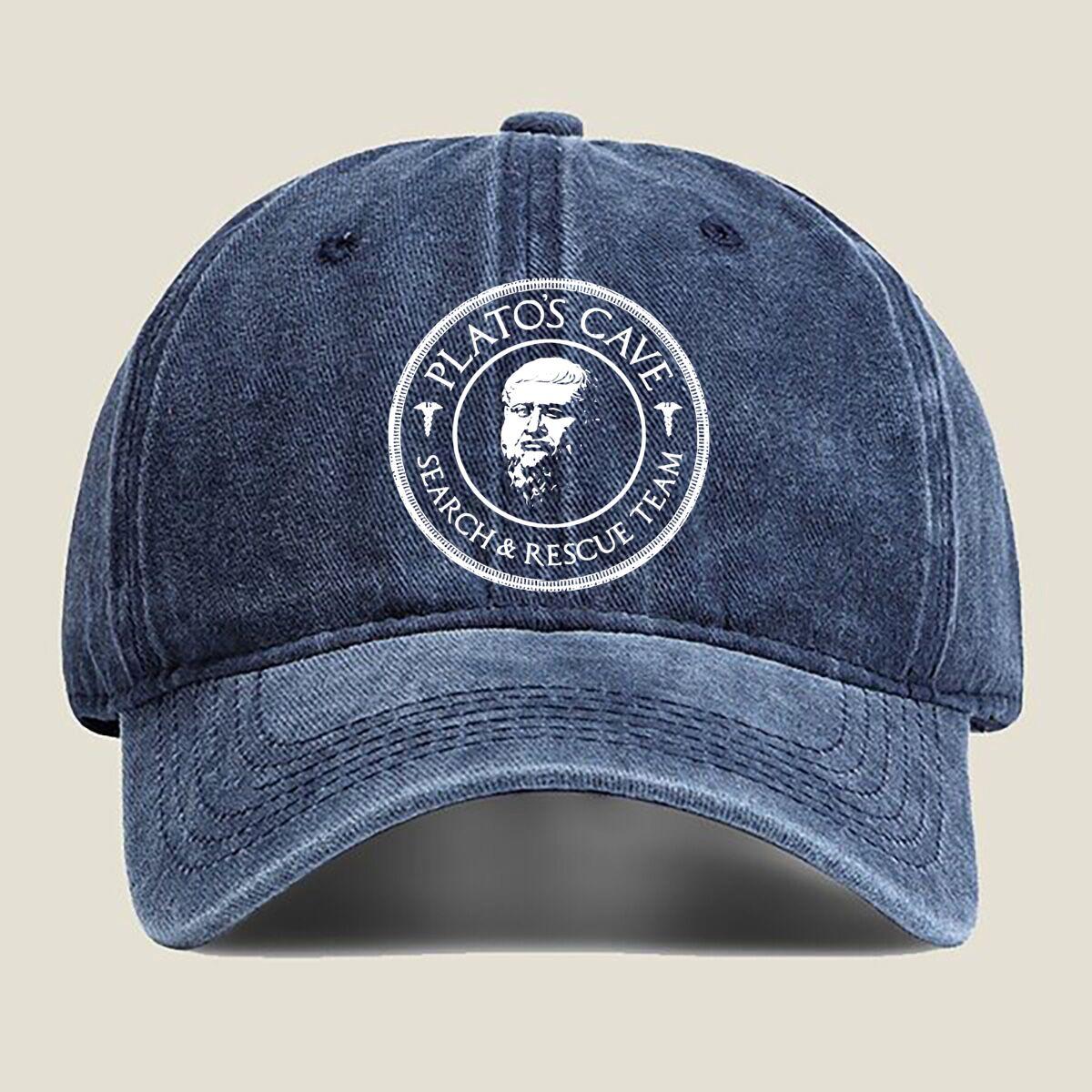 

Plato’s Cave Search & Rescue Logo Fashion Washed Baseball Cap Hat Outdoor Activities One Size темно-синий
