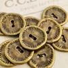 [Vintage Sewing Buttons] 10pcs Bronze & Silvery Vintage Metal Sewing Buttons |18mm Handmade Ancient Coin Design for Clothing, Hair Accessories