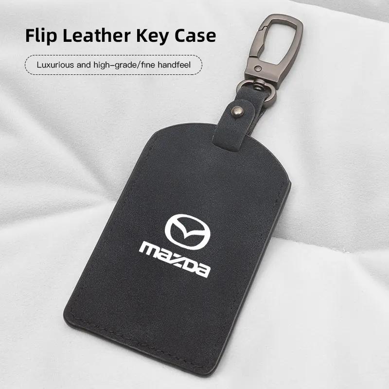 

2025 Hot Key Card Holder Car Key Remote Protector Cover Accessories For Mazda RX8 MX3 3 6 CX5 2 CX3 Demio CX9 MX5 5 Axela MS GJI чёрный