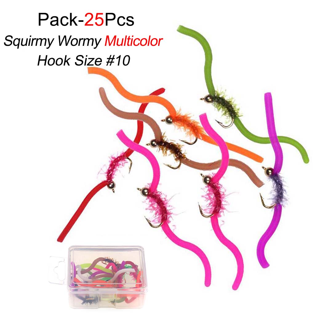 

5/10/20/25 шт. #10 латунная бусина извилистая червячная разноцветная приманка для ловли форели нахлыстом приманки для нимфы-червя 25Pcs