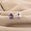 Iolite Gemstone 925 Sterling Silver Handcrafted Women Jewelry Tiny Minimalist Stud Earring 1" EE-181-11