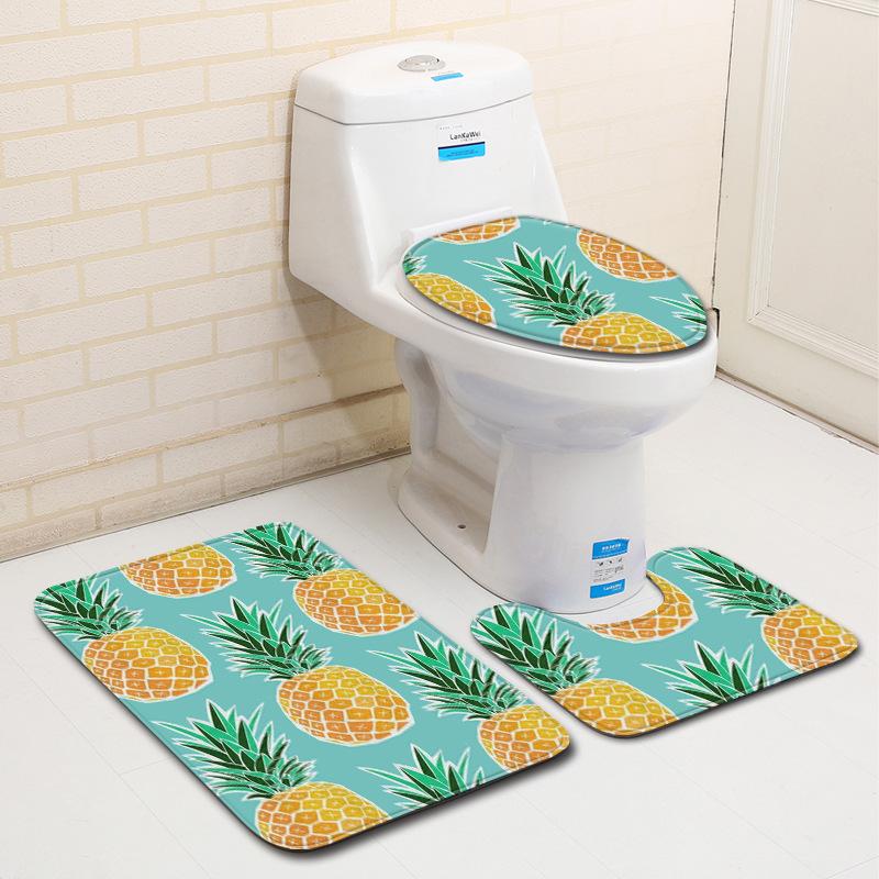 Heißverkaufende Toilette Dreiteilige Bodenmatte Türvorleger Badezimmerteppich Rutschfest Praktischer Türvorleger