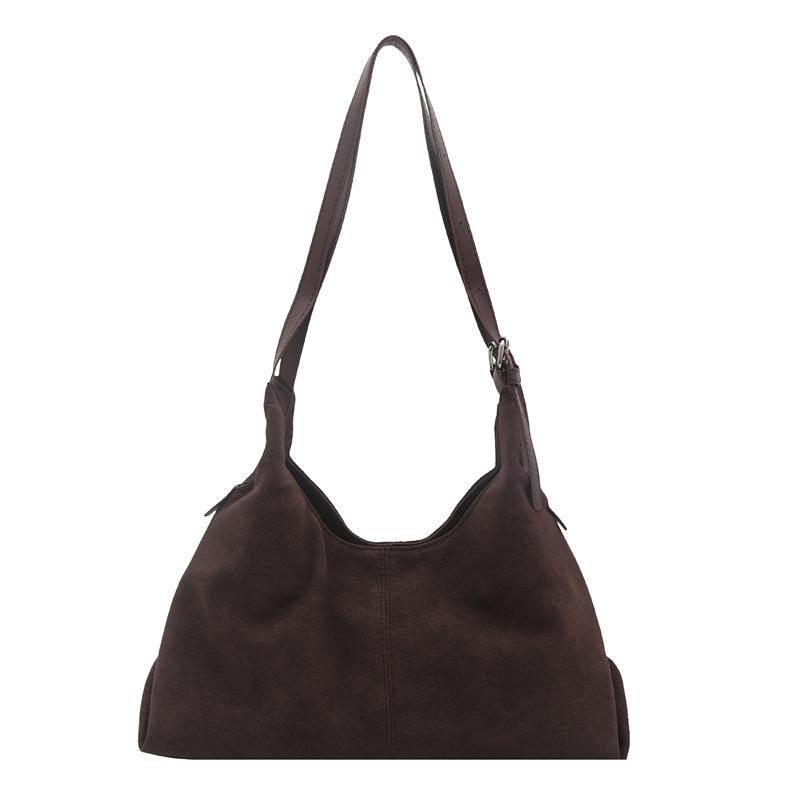 Premium Suede Retro Shoulder Armpit Bag Women's Fashion Versatile Commuter Large Capacity Messenger Tote Bag