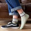 Men's Summer Sweat-absorbing and Odor-proof Sports Socks, Striped Breathable Thin Polyester-cotton Low-top Men's Boat Socks