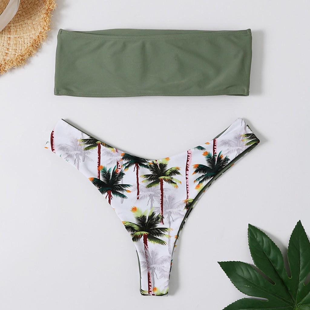 Buy Sexy Women Bikini Coconut Print Padded Swimwear Bathing Beachwear