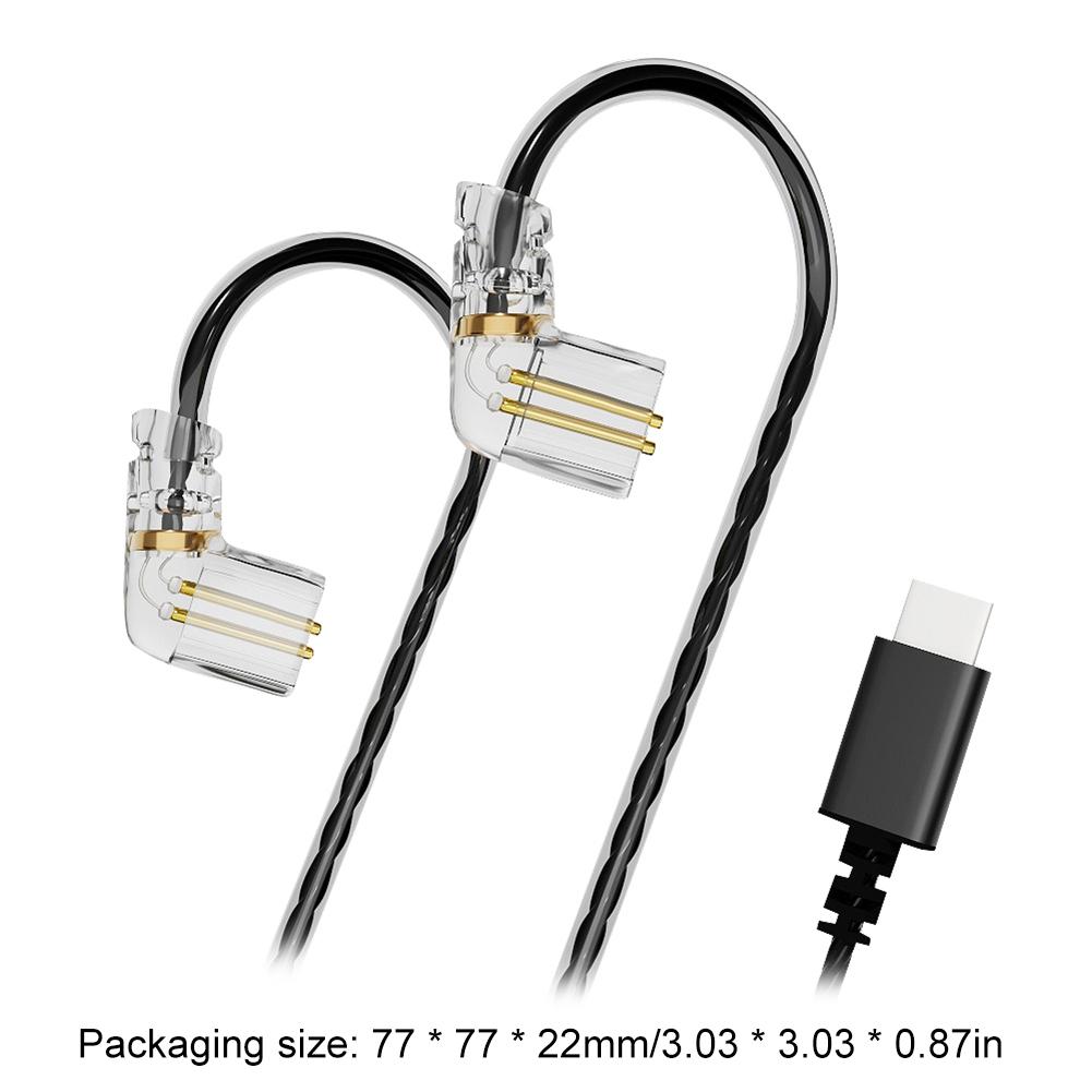 D6 Type C Kablet hodetelefonkabel 0,75 mm Dual-pin hodetelefonkabler Erstatningstilbehør for CCA/KZ/TRN/QDC/DUNU/SIMGOT