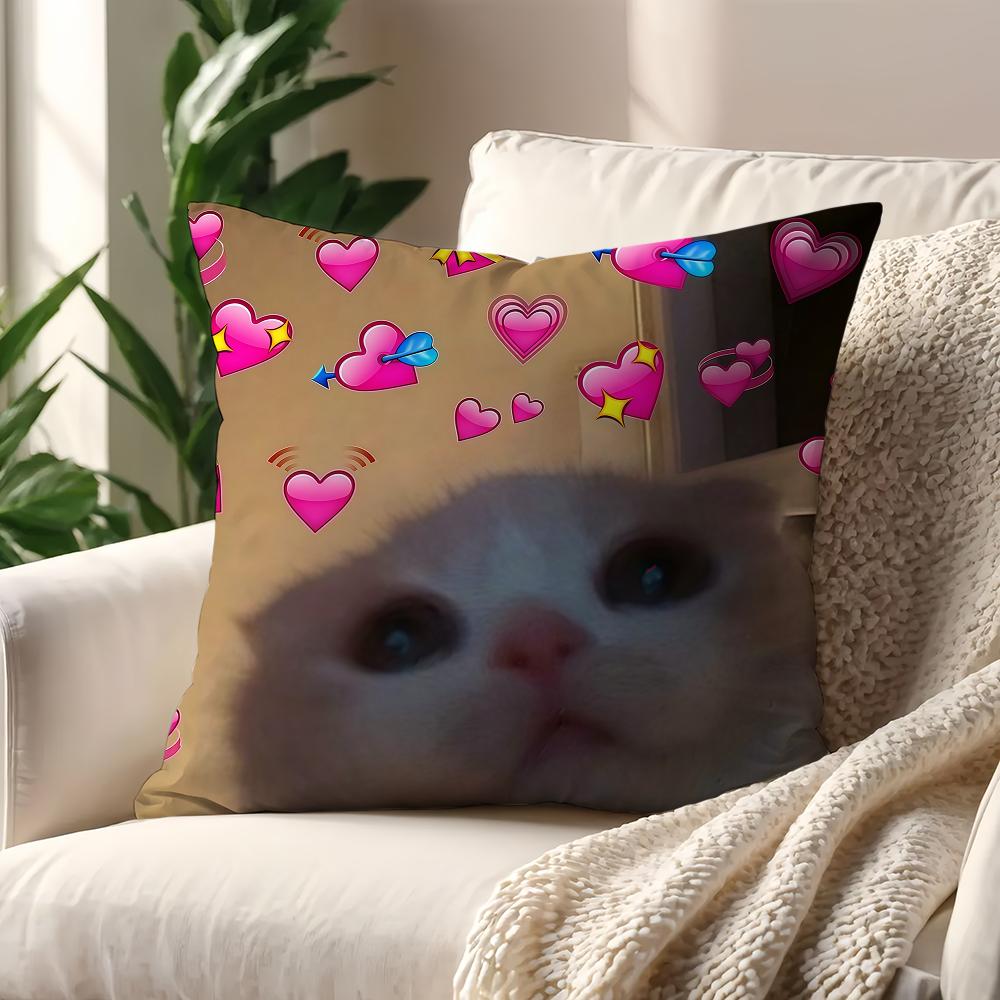 Funny Cat Memes cushion cover For Pillow Printing Sofa Decoration Home Car Room Coffee Shop Office Nordic Simplicity