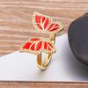 High Quality New Style INS Butterfly Enamel Dripping Oil Glazed Geometric Ring 5 Colors for Women Party Friendship Jewelry Gift