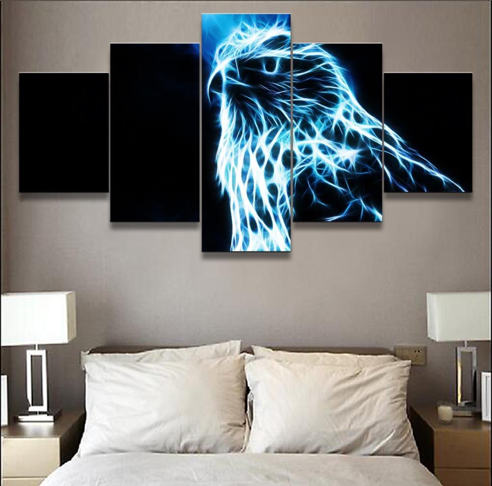 Pictură pe pânză de artă pe perete 5 bucăți cu animale vultur sau postere pentru dormitor Cadru acasă Decor modern pentru sufragerie Poze modulare fără cadru