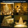 Christmas Tree Lights Christmas Lights Outdoor Indoor 400Led 9.84Ft 10 Lines Christmas Lights with 8 Modes and Timer, Fairy Tree Lights for Wedding