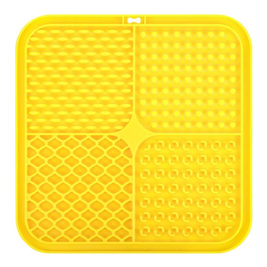 Square Silicone Dog Lick Mat with Suction Cup Anxiety Relief Pet Food Mat Anti-tip Slow Eating Bowl Peanut Butter Licking Mat Enrichment Toy
