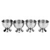 4Pcs Stainless Steel Egg Cups Egg Holders Egg Tray Kitchen Gadgets Tools for Hard Boiled Eggs, Silver