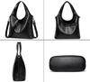 CC-MAX Women's Shoulder Bag, Large Capacity, A4 Size, Handbag, PU Leather, Shoulder or Crossbody, Simple and Stylish, CC2412 (Black)