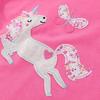 Unicorn Embroidery Long Sleeve Girls' T-Shirt - Spring & Autumn Round Neck
