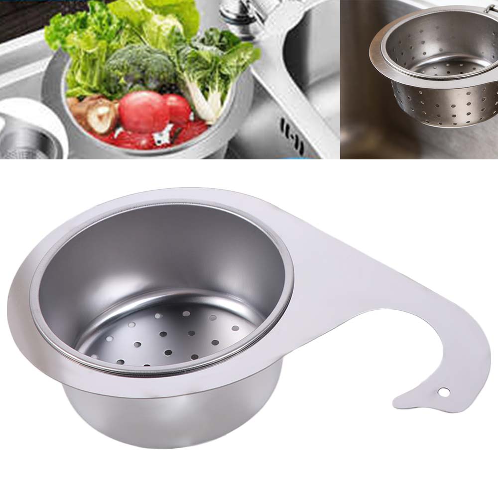 Dry Wet Separation Swan Shape Sink Drain Basket Stainless Steel Sink Drain Filter  Kitchen