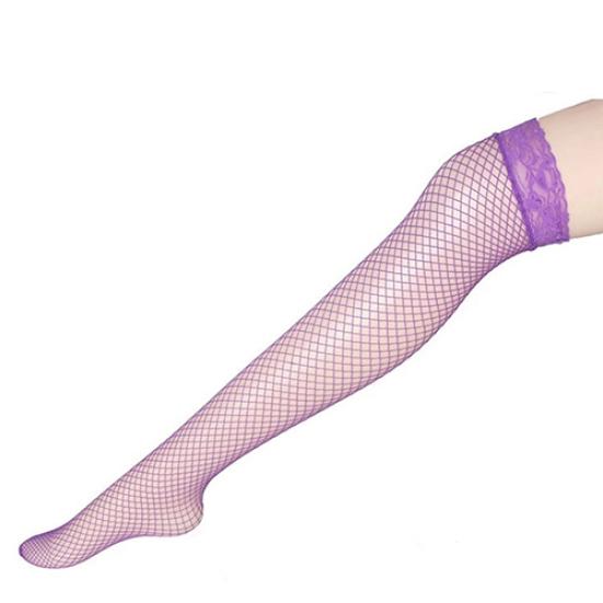 Women's Sexy Floral Lace Top See Through Nightclub Thigh High Fishnet Stockings