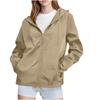 Women Solid Rain Jacket Outdoor Plus Waterproof Hooded Raincoat Windproof