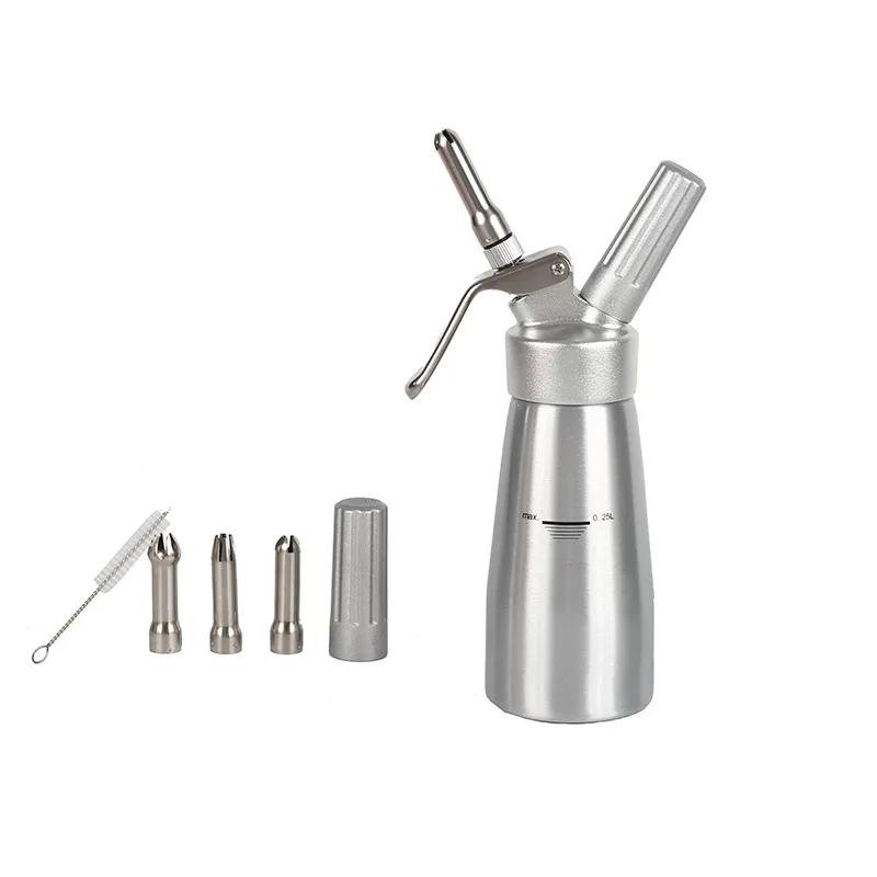 250/500/1000ml Cream Gun Stainless Steel Cream Foamer Stainless Steel Cream Inlaid Vase Nitrogen Siphon Bottle Reusable Baking