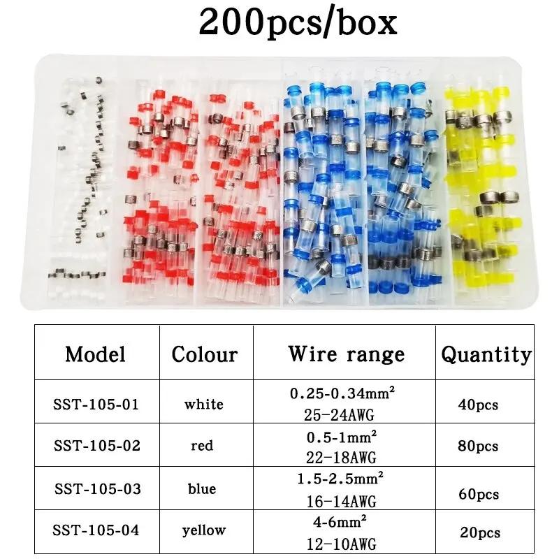 Electrical Wire Connectors Insulated Butt Splice Heat Shrink Solder Terminal Waterproof Butt Connectors Wire Cable Terminal