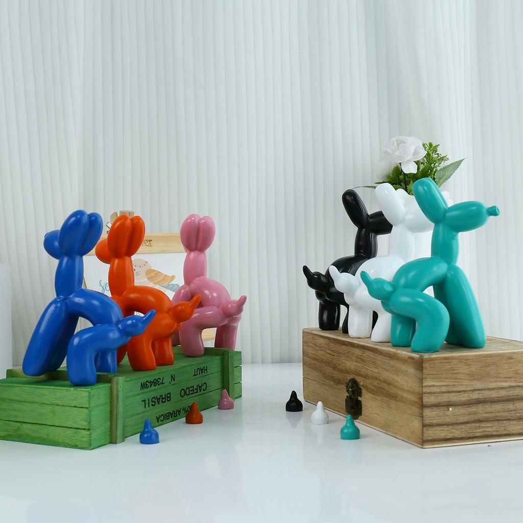 Resin Balloon Poop Dog Sculpture Decoration Creative Living Room Bedroom Wine Cabinet Cartoon Animal Simple Modern Decorative So