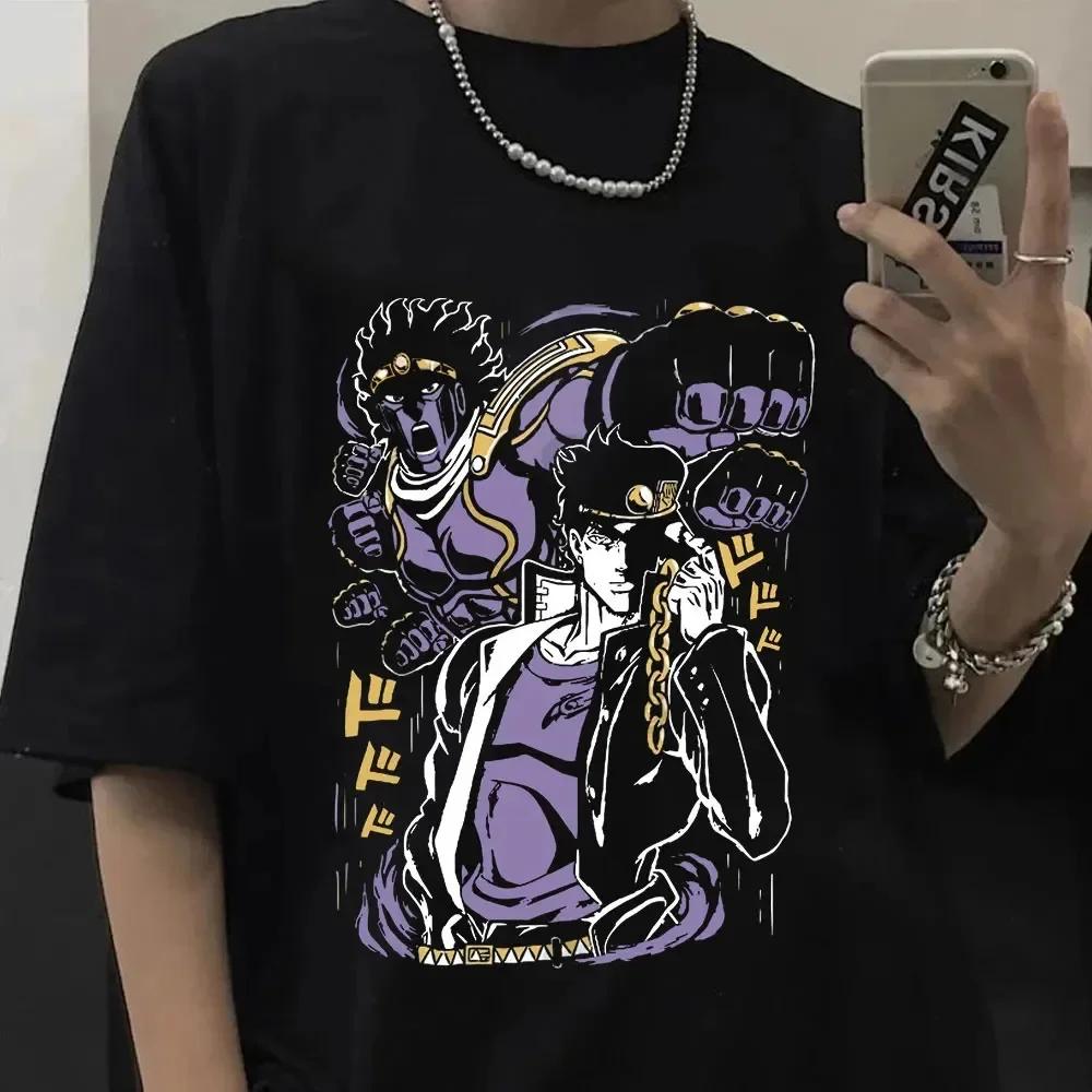 

Футболка аниме Jojo Bizarre Adventure для мужчин Jotaro Star Platinum Manga Graphic Футболки для мужчин и женщин Модные повседневные топы с коротким рукавом S