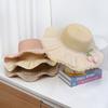 Adult Women's Straw Hat with Large Brim Foldable Floral Fresh and Sweet Floral Edge, Princess-style Versatile Sun Hat for Adult Women