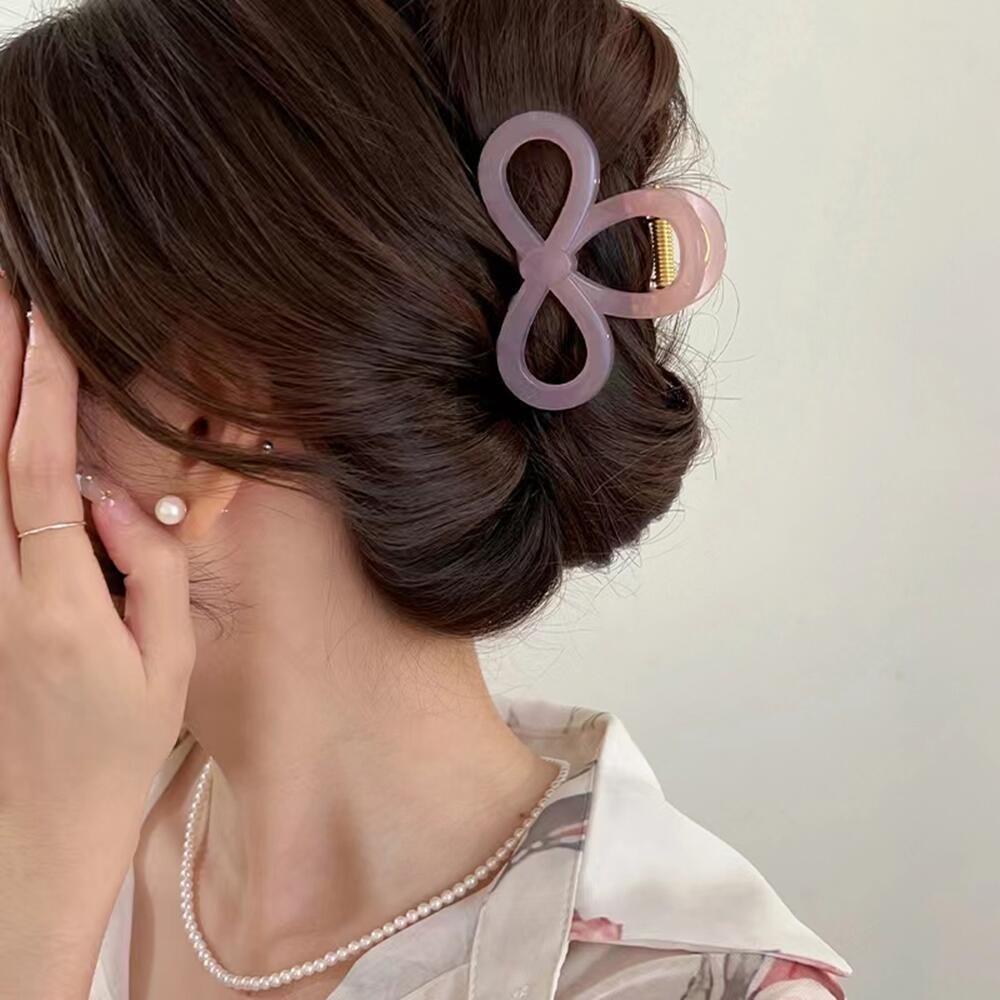 Bowknot Shark Clips Acrylic Hairgrip New Hair Clips Women