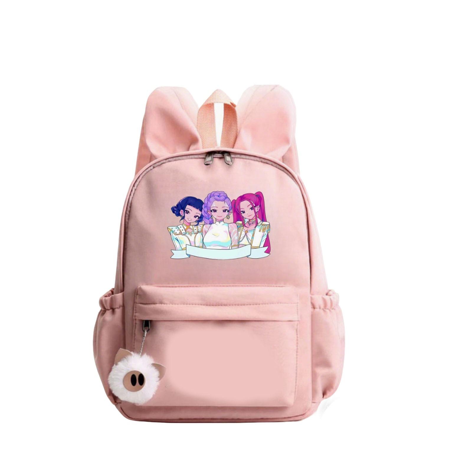 

School Start , Cute Ears, Personalized Backpack, Student Schoolbag With A College- IN , With Hanging Decorations One Size