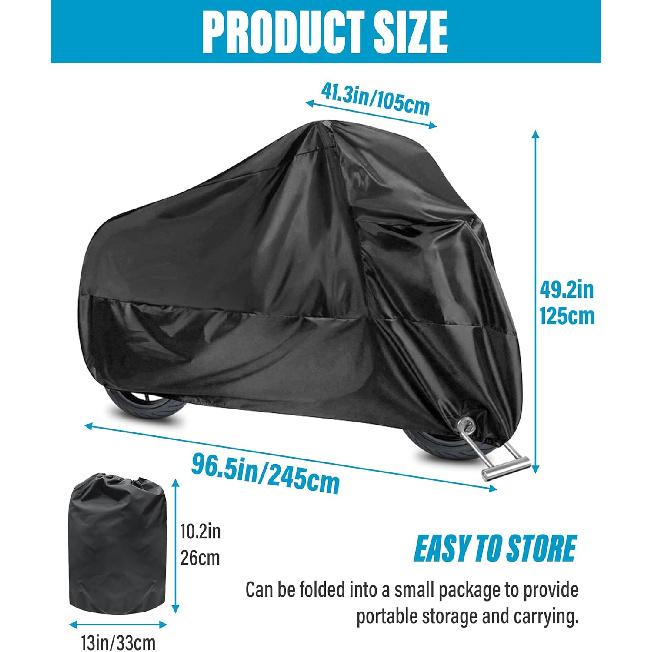 Zlirfy Motorcycle Cover,Motorcycle Accessories,Motorbike Full Cover Motorcycle Covers Waterproof Outdoor,Car Accessories Universal Motorbike Cover